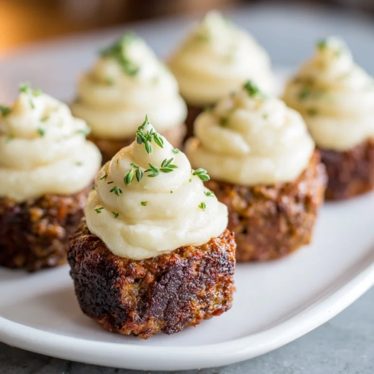 Mini Meatloaf Muffins with Mashed Potato Frosting
