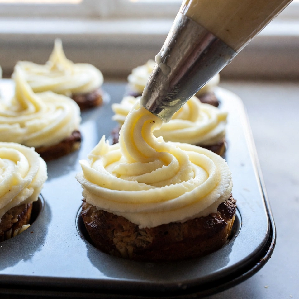 Mini Meatloaf Muffins with Mashed Potato Frosting 5 Mini Meatloaf Muffins with Mashed Potato Frosting