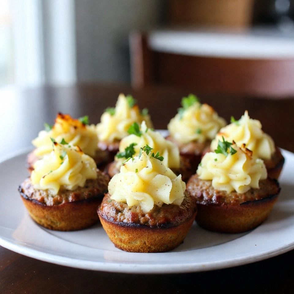 Mini Meatloaf Muffins with Mashed Potato Frosting 7 Mini Meatloaf Muffins with Mashed Potato Frosting