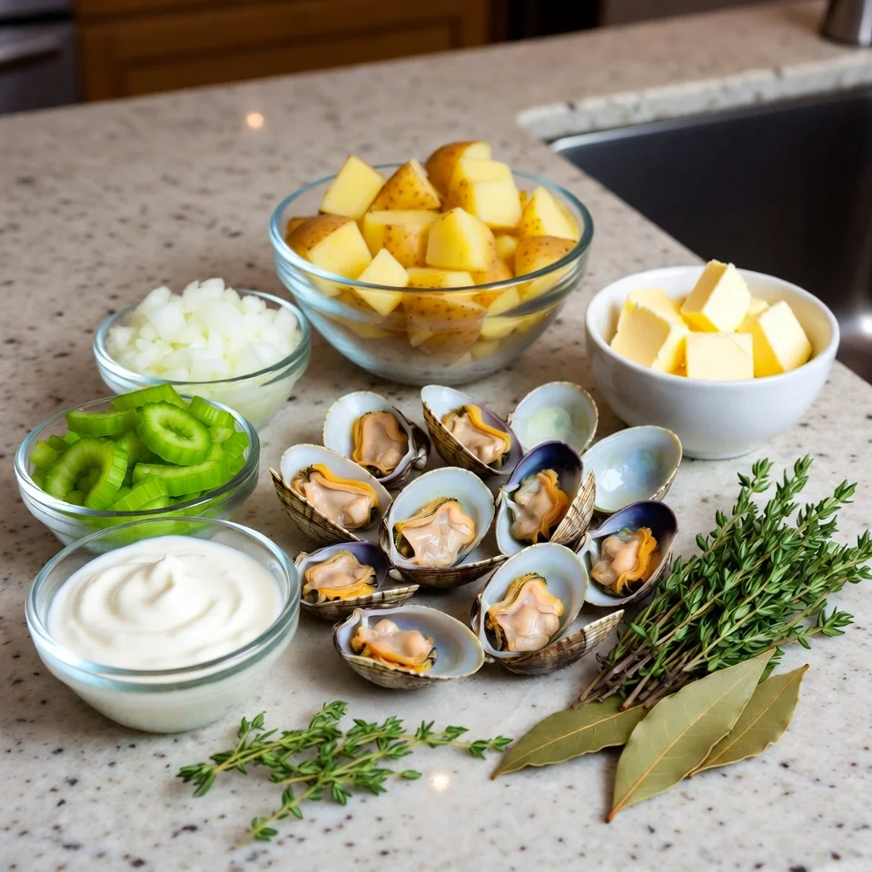 New England Clam Chowder Classic Creamy Seafood Chowder 2 ingredients used in New England Clam Chowder