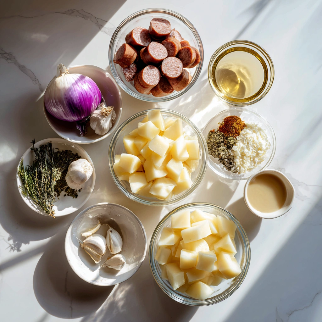 Sausage Potato Soup 3 ingredients of sausage potato soup