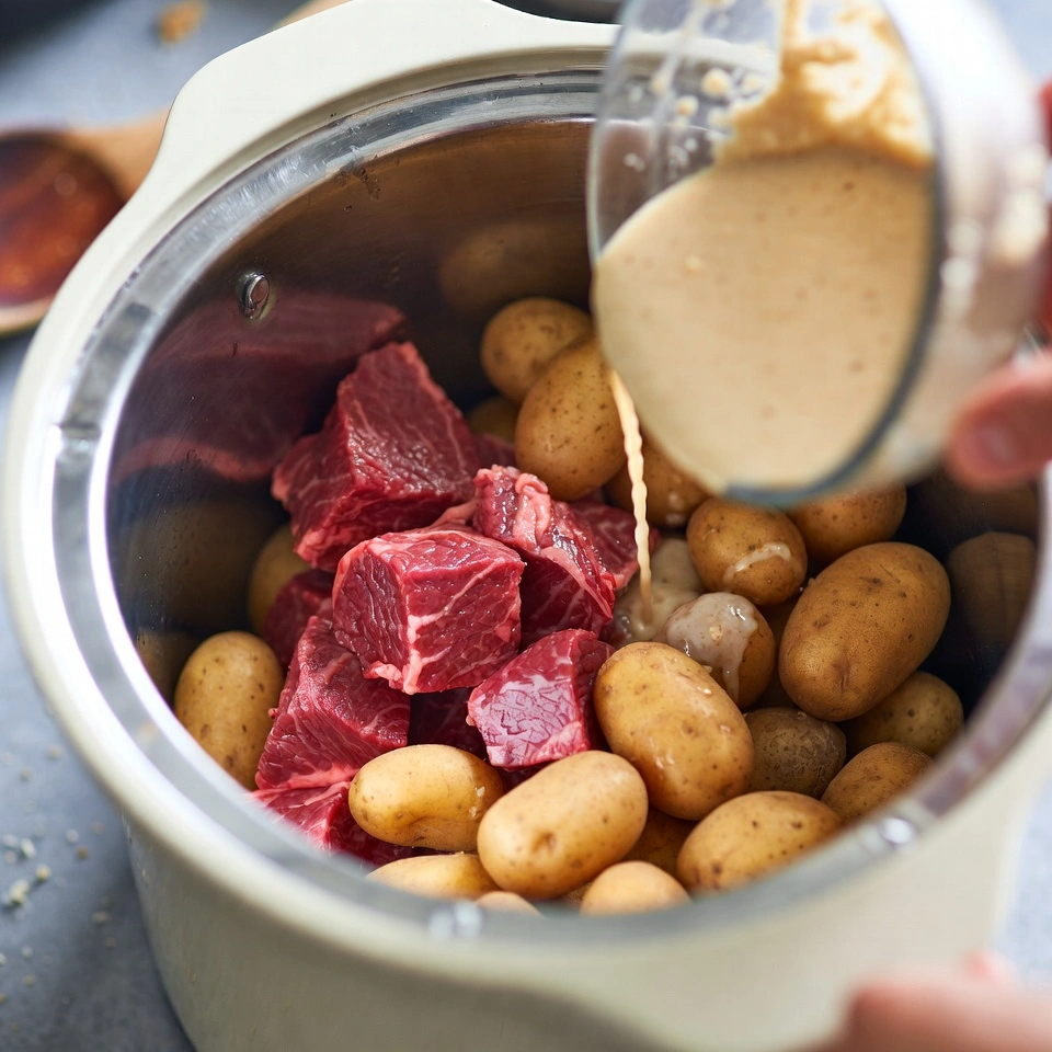 Slow Cooker Garlic Butter Beef Bites Potatoes 4 Slow Cooker Garlic Butter Beef Bites Potatoes