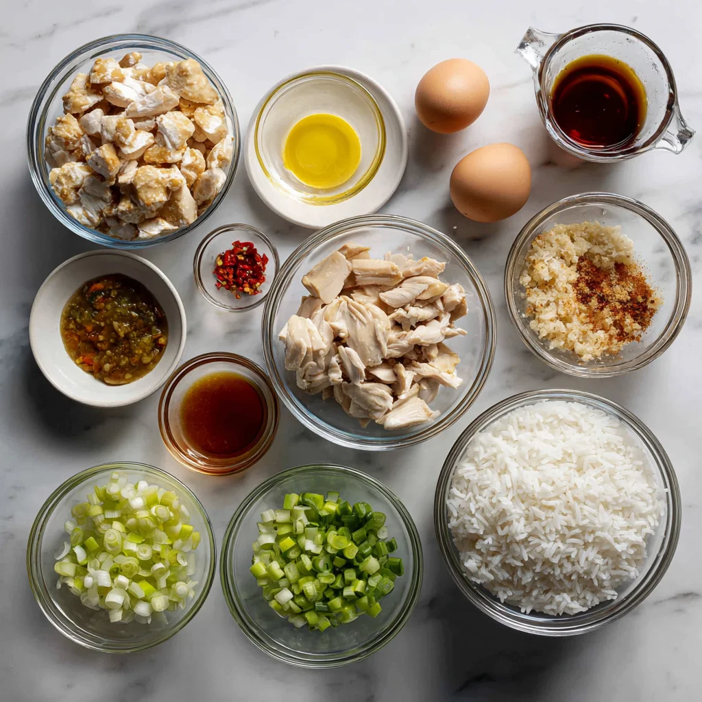 Ingredients used in Sticky Chicken Rice Bowls