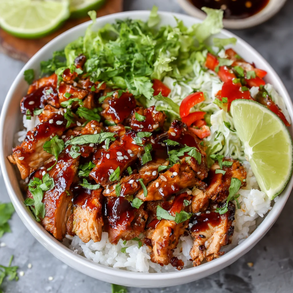 Sticky Chicken Rice Bowls