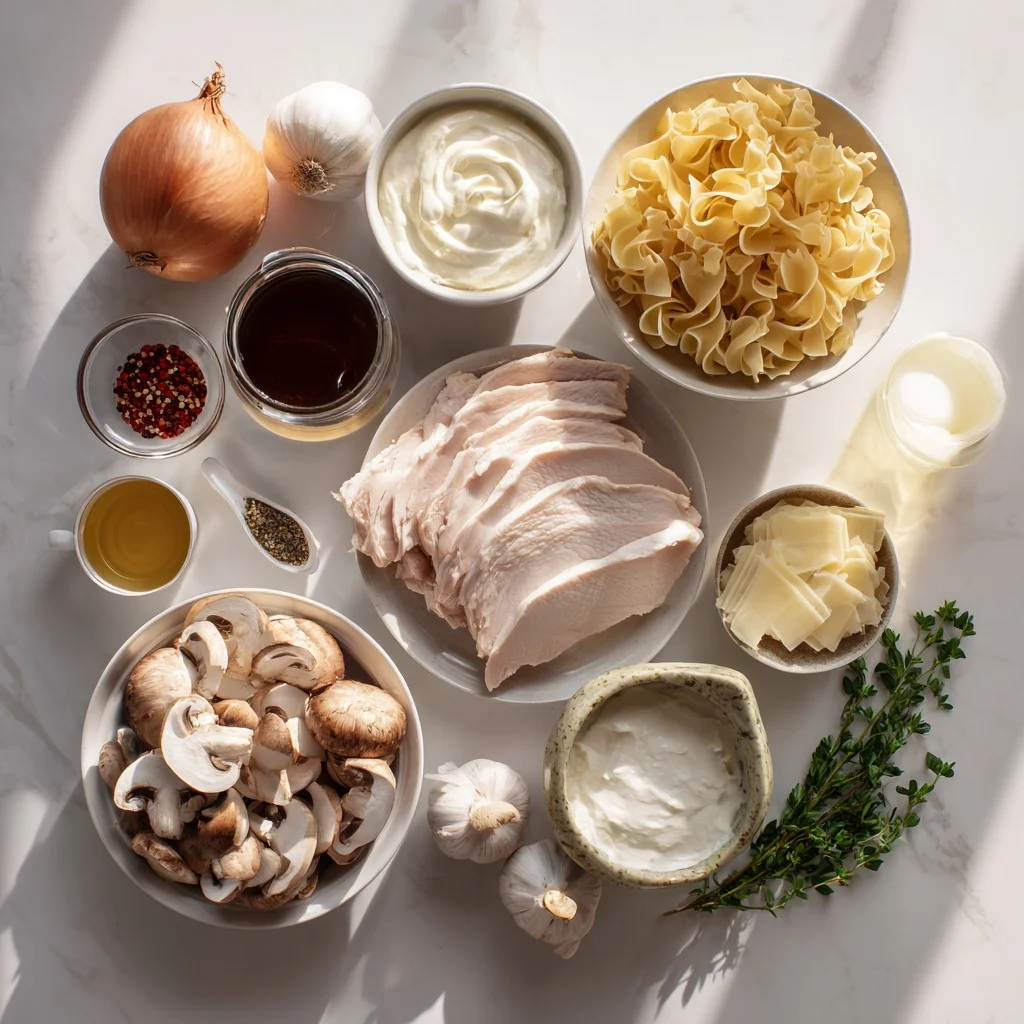 Ingredients used in Turkey Stroganoff Recipe
