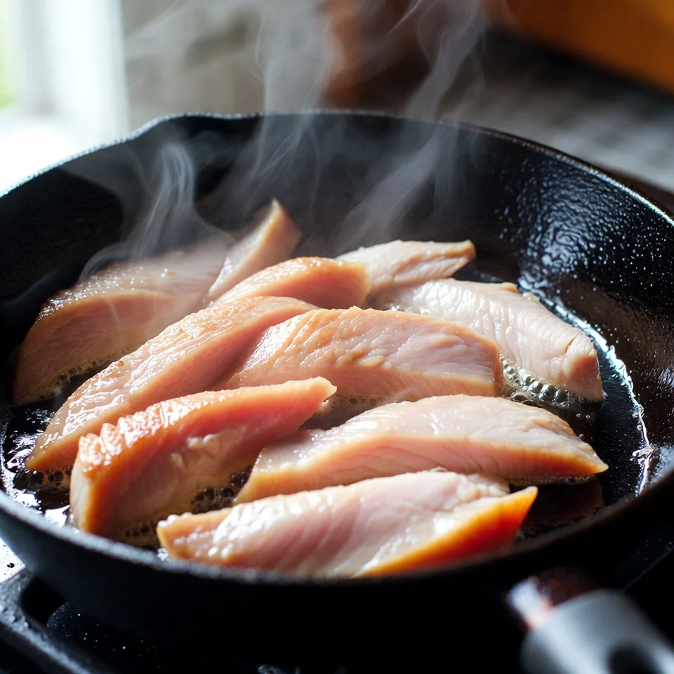 cooked the chicken in pan 