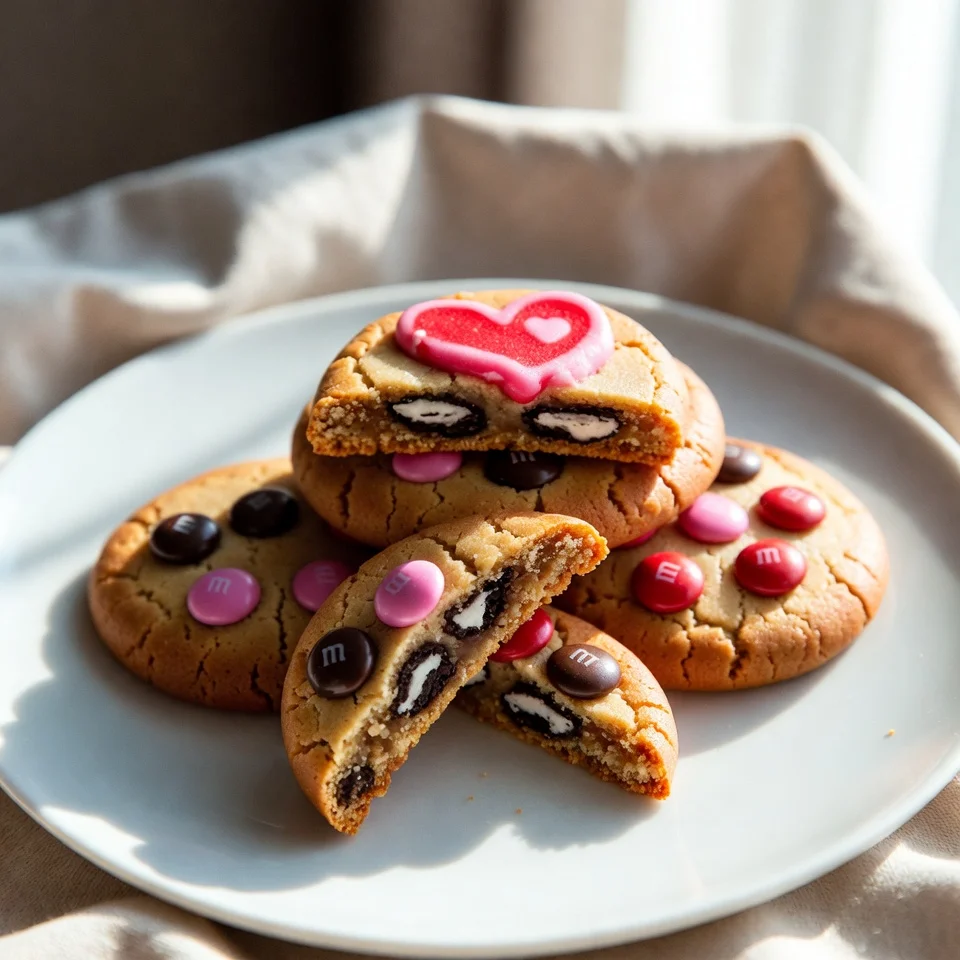 Valentine’s Day Oreo M&M’s cookies