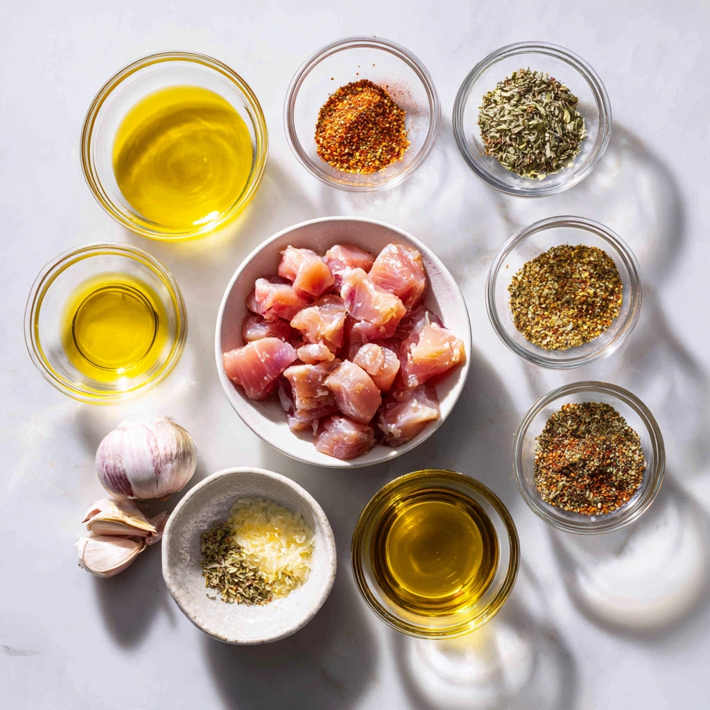 ingredients of Air Fryer Chicken Souvlaki recipe