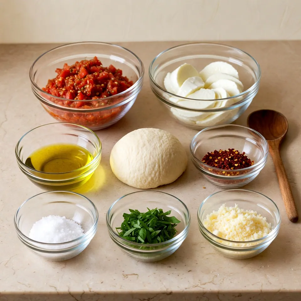 Margherita Pizza Recipe with Fresh Basil and Bubbling Mozzarella 2 ingredients of Margherita Pizza