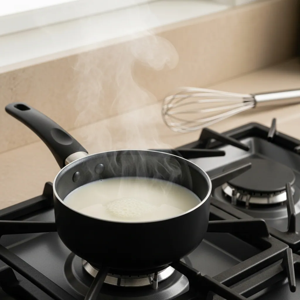 heating milk fotr Pumpkin Spice Latte