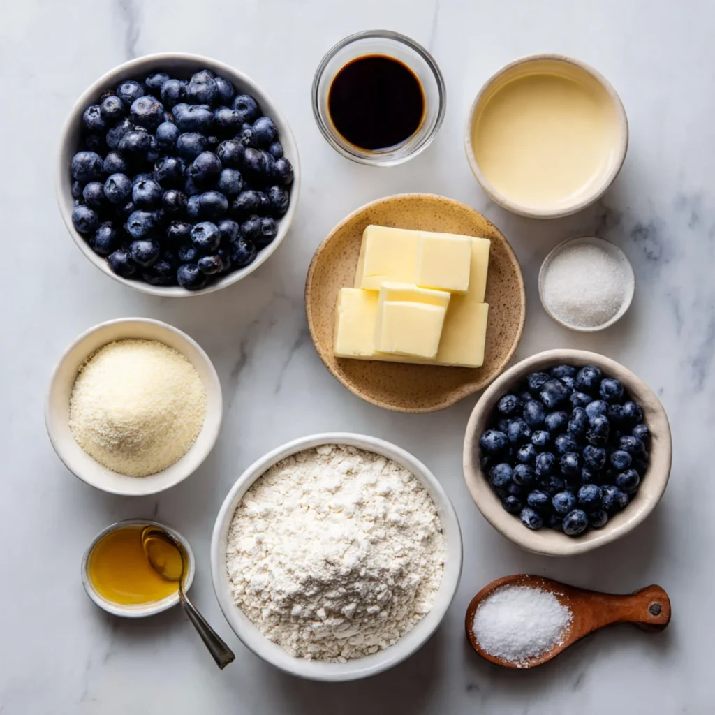 ingredients used in Blueberry Cream Cheese Loaf