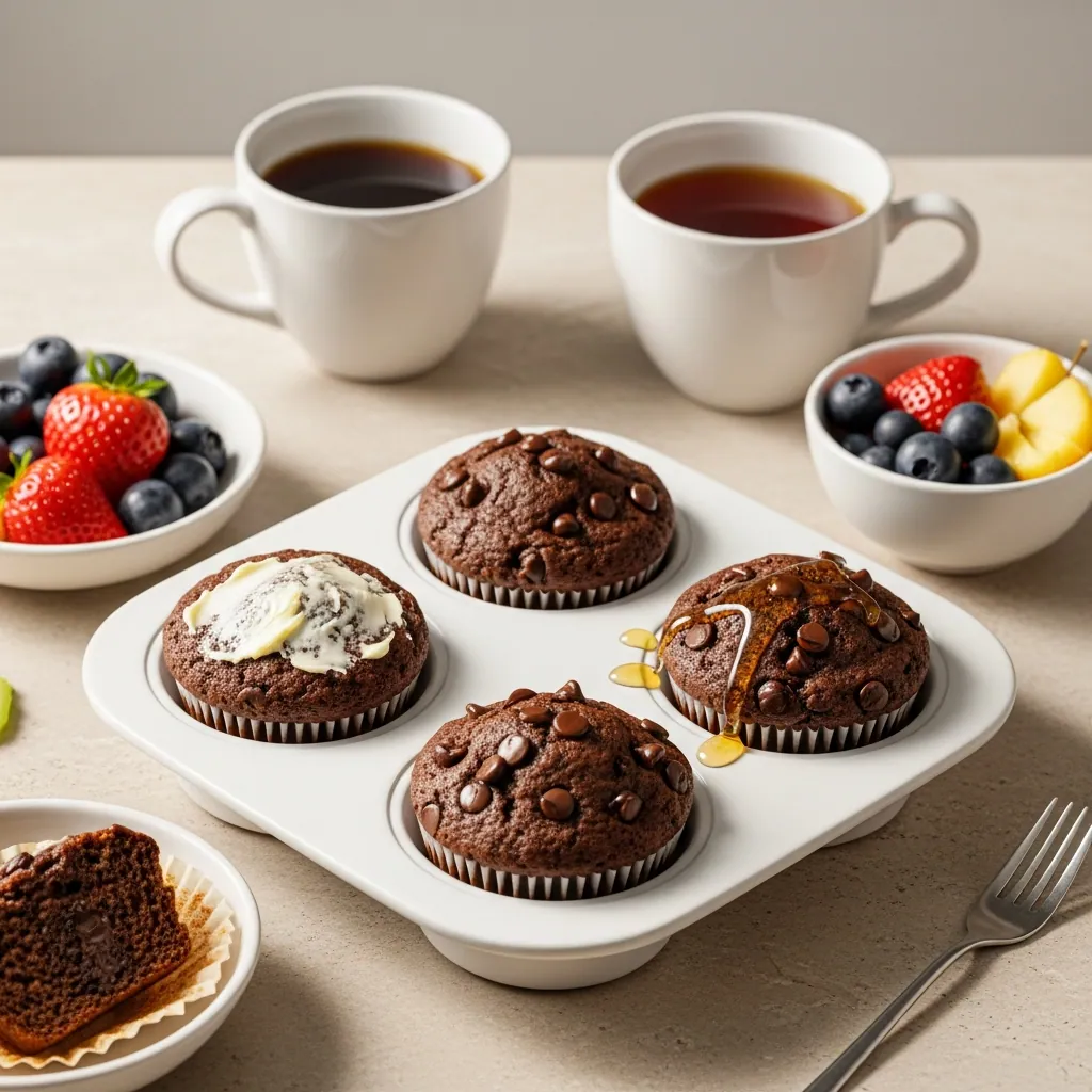 serving the Chocolate Chip Muffin